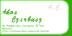 akos czirbusz business card